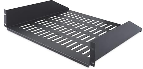 StarTech 2HE Fachboden Belüftet, 16 Zoll Tief, 20kg (CABSHELFV2U-16-RACK) | Perforierte Rackablage, Serverschrank, Rackmontage, SPCC Stahl, 41, 5cm