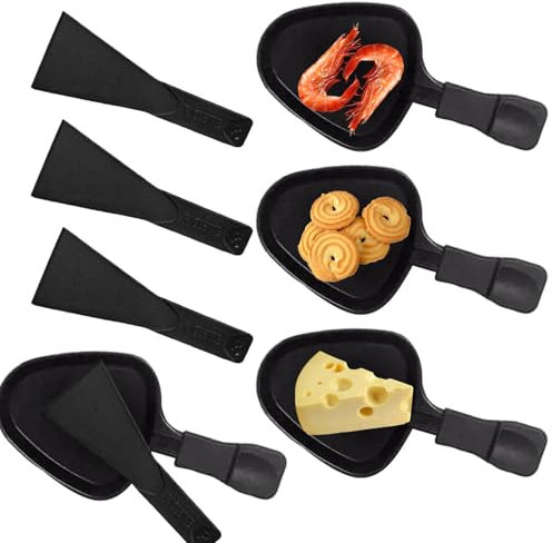 Min-i Raclette Grill - Juego de 4 sartenes de repuesto para parrilla de raclette, antiadherente, para cocinar queso, herramienta multiusos para cocinar huevos con espátula, ollas para derretir queso