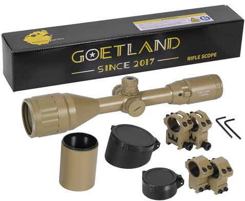 Goetland 3-9x50 Ottica per Carabina Aria Compressa Cannocchiale da Puntamento Pistola Mil Dot R4 Rosso Verde Blu Verde Punto Illuminato SFP con Anelli di Montaggio