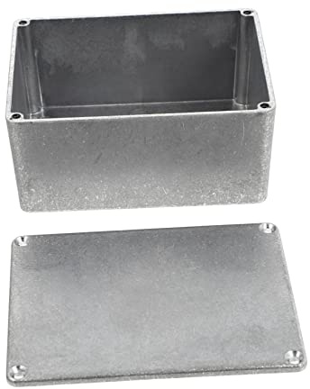 Aluminium Druckguss Effektgehäuse 1590c Silber für Gitarreneffektpedal | 1 Stück, Robustes Musikzubehör aus Aluminium, Silbernes Gehäuse, Praktisch und Rostbeständig