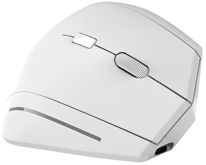 T'nB Ergo Verti Plus - Souris Ergonomique sans Fil, Double Connexion | Bluetooth et USB, Rechargeable, Clics Silencieux, DPI Réglable, Inclinaison 53°, Blanc