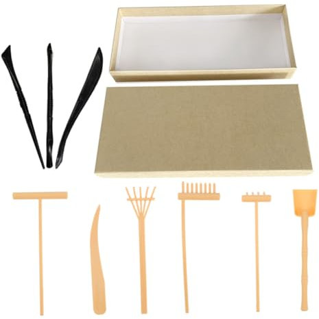 Warmhm Unique Design Zen Garden Rake Set Mini Japanese Rake for Desktop Micro Garden Craft