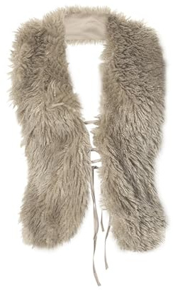 Faux Fur Collar Vest Women Faux Fur Tops for Women Sexy backless Halter Tops Rave Top Furry Crop Top