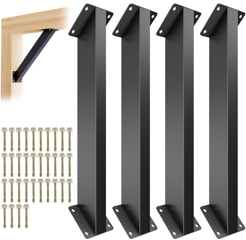 Grehitk 4PC 45 Degree Angle Support Bracket, Pergola Kit Heavy Duty Connector Brace Bracket Kit for Pergolas for for Gazebos Patio Pergolas Log Cabin