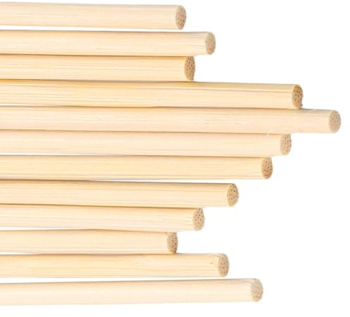 JIAYUET Tasselli rotondi in legno naturale, 30 cm x 6 mm, 100 pezzi, per artigianato fai da te