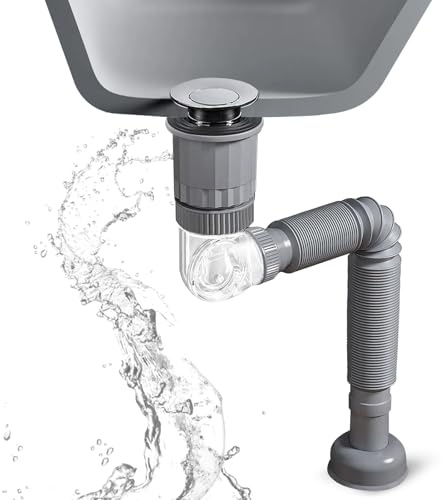 Kit de vidage d'évier de cuisine, kit de vidange universel pour évier de salle de bain, anti-odeurs et anti-fuite, bonde de vidage de lavabo, connecteur de tuyau d'évacuation flexible, siphon