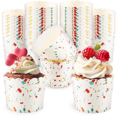 50 Pezzi Pirottini per Muffin Carta, CIYIN Stampi Muffin Pirottini Cupcake, Coppette Gelato Carta, per Dessert, Feste di Compleanno, Compleanni, Matrimoni, Feste e Halloween