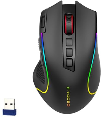 Premium Wireless Bluetooth Versatile Mouse,8000 DPI,6 RGB Backlit,USB C Rechargeable,Ergonomic,2.4G/BT/Wired,Rapid Fire Key,75-Hour Power Capacity,Ideal For Gaming/Office/Home/PC Computer/Laptop/Mac | USB C Rechargeable,2.4G/BT/Wired,Rapid Fire Key,75-Hour Power Capacity,For Gaming/Office/Home/PC Computer/Laptop/Mac