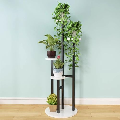 ASerZenith Étagère À Plantes D'Intérieur en Métal À 5 Niveaux pour Plusieurs Plantes, Présentoir pour Pots De Fleurs, pour Terrasse, Jardin, Balcon, Salon, Chambre À Coucher, D-47,2 H