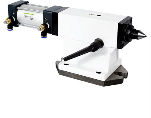LeTkingok Pneumatische Drehbank Reitstock, Bearbeitungszentrum Vier Achsen CNC Indexierkopf Fingerhut Werkzeugmaschine Hydraulisch Automatisch DIY (ELY-Q100)