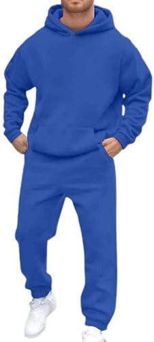 Tracksuit Mens Full Set Warm Hoodie and Joggers Outfits Long Sleeve Hooded Sweatshirts Sweatpants Co Ord Sets Y2K Jogging Suit Comfortable Hoodies Sweatsuit Gym Sport Lounge Wear Activewear Streetwear