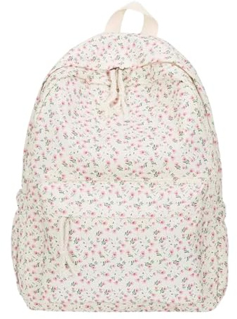 Fangfhai Rucksack mit Blumenmuster für die Schule, großes Fassungsvermögen