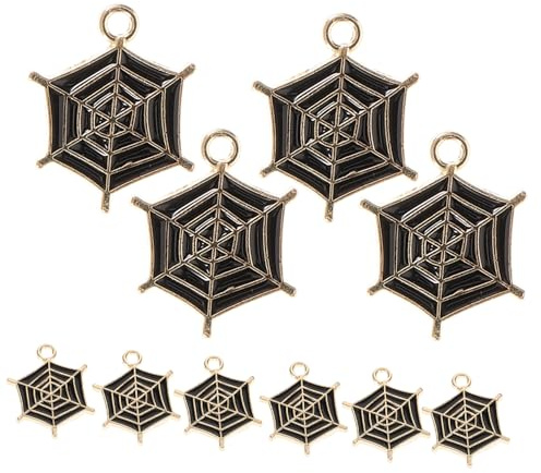 Zerodeko 10 Stück Selbstgemacht Spinnennetz Anhänger Schwarz Schmuckherstellungszubehör Aus Langlebigem Material Für Armbänder Halsketten Bastelarbeiten Geschenkidee Für Kreative