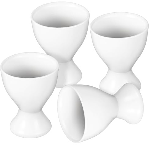 PRETYZOOM Tazas de Cerámica para Huevos Cocidos, Set de 4 Sostenedores para Desayuno en Encimera y Cocina