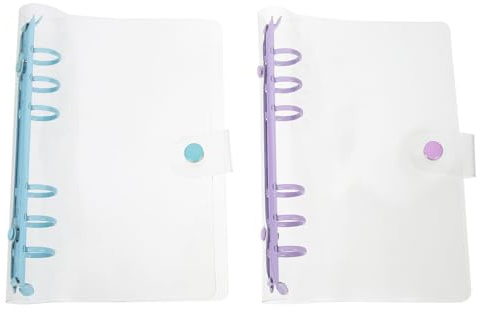 WRITWAA Cuaderno para Escribir Cubierta Transparente de Plástico, Anillas de Apertura y Cierre Fácil, 2 Piezas para Oficina y Estudio