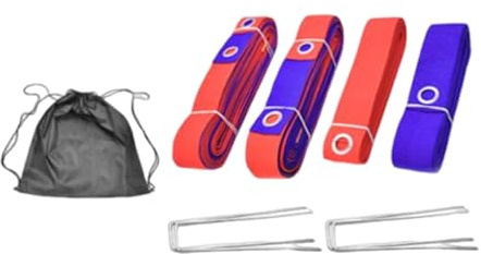 MFMEXUL Juego Completo de Marcadores de Límites para Canchas de Arena de Voleibol de Playa, Cuerdas Profesionales Visibles, Anclajes Resistentes Al Suelo,