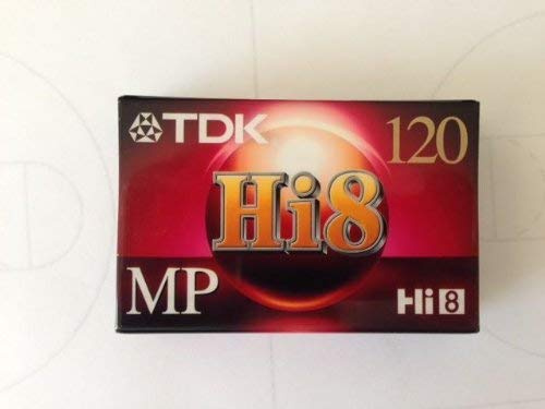 TDK Hi8 120 minute Cassette Tape, 5 Tapes in total, Black color, by TDK