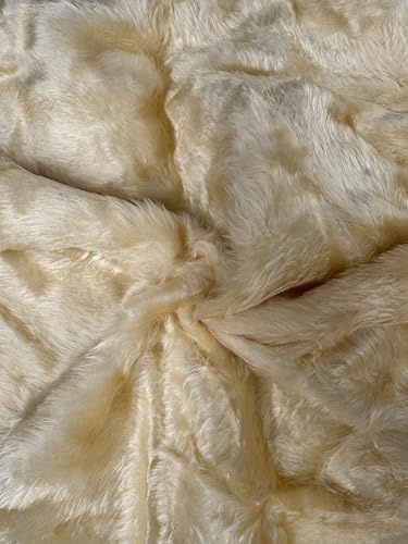 Einfarbig Spass Kunstpelz Stoff Material Toffee Creme - Toffee Beige, 1Mtr - 150cm x 100cm