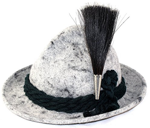 Echt bayerischer Gamsbart, Hutschmuck, Traditionelles Design, Metalhülse, 16 cm