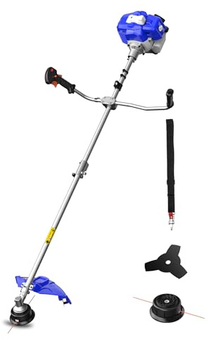 WILD BADGER POWER 52cc Weed Wacker Gas Powered, 3 in 1 String Trimmer/Edger 18’’ with 10’’ Brush Cutter,Rubber Handle & Shoulder Strap Included
