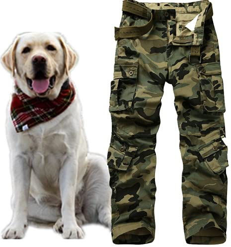 Jessie Kidden Pantalones de trabajo de combate de algodón suelto para hombre, con 8 bolsillos, pantalones casuales B-camuflaje 29