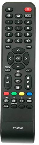 VINABTY Télécommande CT-90300 CT90300 remplacée pour Toshiba REGZA LCD TV 32AV505DB 19AV505D 26AV505 37AV505D 26AV505D pour Accessoire de télévision Domestique