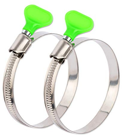 ISPINNER 2pcs 6 Inch Key Hose Clamp, Bandwidth 12mm Thumb Screw Adjustable Stainless Steel Hose Clamps for Dryer Vent, Dust Collector and Automotive