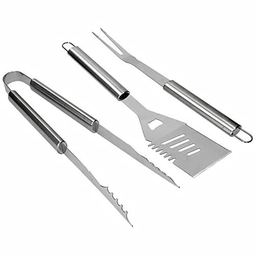 La zappa Utensili per barbecue in acciaio inox con pinza, paletta e forchettone