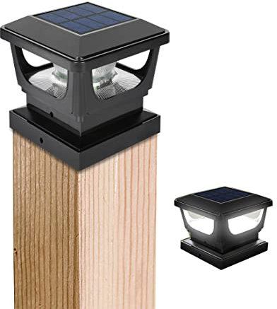 GEYUEYA Home Solar Post Lights,Solar Post Cap Lights Fence Post Lights Outdoor for 3x3 4x4 inch Wooden Posts Deck Cap Garden Yard Decoration-2 Packs