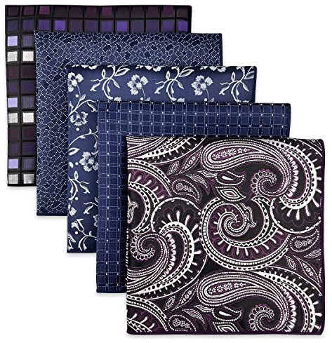 Shlax&Wing 5 Pieces Assorted Herren Einstecktücher Handkerchiefs Set 75