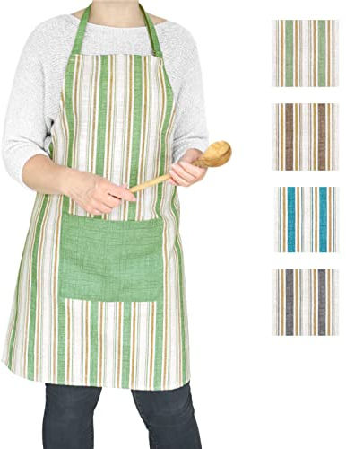 Lashuma Grillschürze Grün, coole Kochschürze zum Geburtstag, vintage Baumwollschürze
