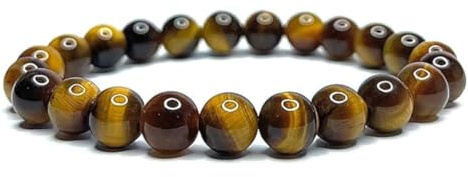 Bracelet en œil de tigre Pierres Naturelles Perles de 8mm Pierres fines et Précieuses Bracelet Homme Bijoux Minéraux Cadeau Protection Cadeau Anniversaire Femme et Homme