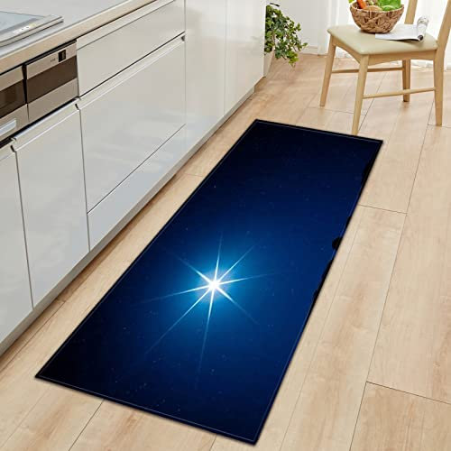 MYPALL Küchenläufer rutschfest Küchenmatte Farbige Sterne Küchenmatte für Küche und Bar Teppich Läufer waschbare Küchenläufer Küche Deko 40 x 100cm
