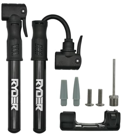 Bike Pump Mini Bicycle Pump with Presta and Shrader Valves Aluminium Alloy Bike Air Pump Universal Hand Pump for Footballs Inflatables and Bicycles