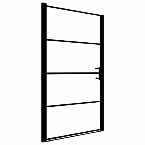 Gecheer Duschkabine Duschtür Hartglas (88-91) x 195 cm Mit Zinklegierungszapfen,Duschabtrennung Duschwand Dusche Hartglas Sicherheitsglas -Spritzfest, Transparent (Glas) + Schwarz (Profile)