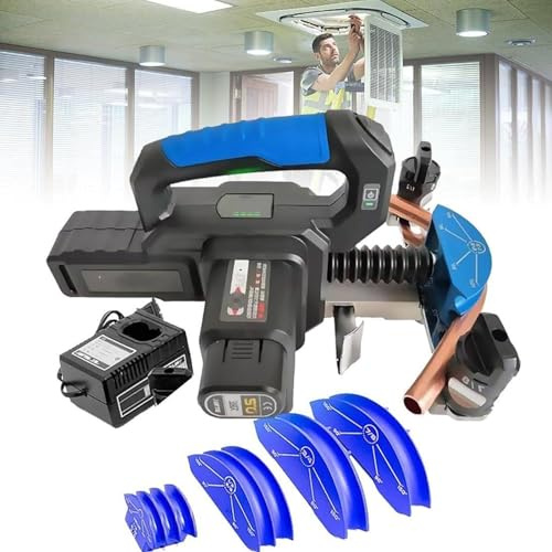 Rohrbieger, elektrischer Rohrbieger, Lithium-Batterie-Biegegerät, 9 Sekunden, 90° schnelles Biegewerkzeug for Kupferrohre, 1/4 Zoll bis 7/8 Zoll, 325 x 250 x 180 mm