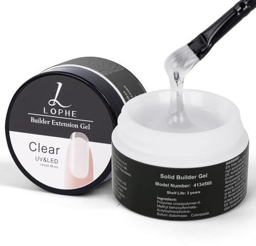 LOPHE Solitt nagellim, strasslim, 15 ml, gel, solid nageltipp för gör-det-själv, konstnagel, för 3D-skulpturer, strasstenar, falska naglar (transparent)