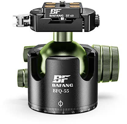 BF BAFANG Kugelkopf Stativkopf,55mm Stativkopf mit Schnellwechselplatte 1/4 Zoll Schraube für Stativ,Einbeinstativ,Kameras,DSLR Camcorder,maximale Belastung 35kg/77lb
