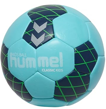 hummel, hmlCLASSIC - Pallone da pallamano per bambini, azzurro/blu navy/verde, 0,0