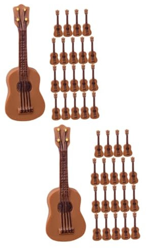 ibasenice 50stücke Miniatur Gitarre Teiliges Kreatives Modell Für Puppenhaus-Dekoration Simuliertes Musikinstrument Vintage Design Für Retro-atmosphäre Langlebig Und Wiederverwendbar