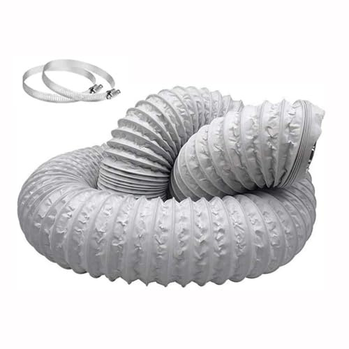 Tubo flessibile per aria di scarico in PVC, tubo flessibile per aria di scarico in alluminio tubo flessibile per condotte d'aria isolamento termico insonorizzato (ø 250mm/6m,White)