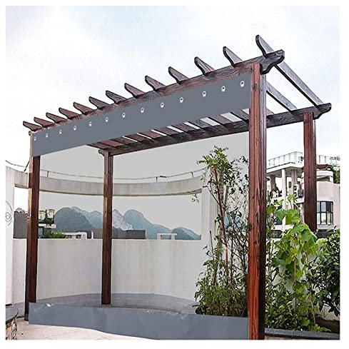 ZLYWE Telo Pergola Trasparente 0,5mm，Telone Impermeabile Giunzioni PVC Fusione Termica Extra Spessa Senza Perdite d'Acqua for Veranda, Autolavaggio, Deposito (8x3m)