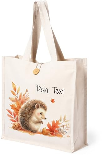 GRAZDesign Baumwolltasche Vogel personalisiert mit Namen Einkaufstasche nachhaltige Tragetasche mit Tiermotiven, umweltfreundliche Stofftasche