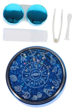HAWILLOSCH Estuche De Lentes De Contacto De ástico con Caja De Almacenamiento para Viajes Contenedor De Lentes De Ojos con Diseño De Arena Movediza Kit De Cuidado De Lentillas