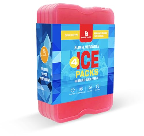 hometimestore Kühlakkus für Kühltasche und Lunchboxen, Dünn, Auslaufsicher & Lange Kühlleistung Wiederbefüllbarer Kühlakku für Camping, Angeln, Roadtrip und Strand, BPA-frei Leere Gefrierblöcke