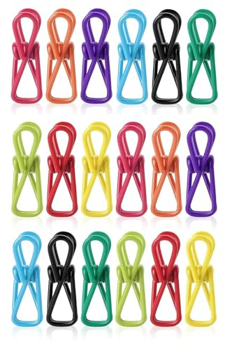 Bag Clips for Food Storage, 20Pcs Steel and PVC Coated Food Clips for Snacks, Sandwiches, Home Kitchen