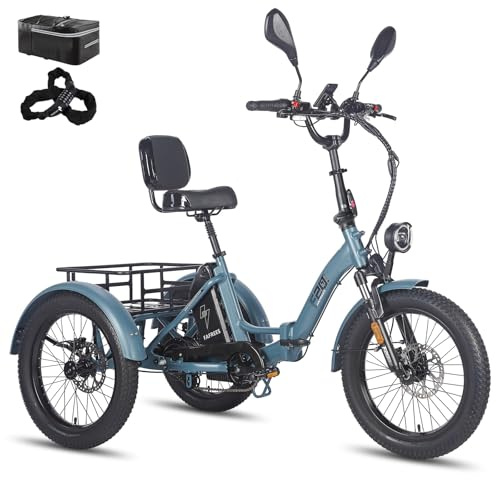 Fafrees F20 Mate Elektro Dreirad für Erwachsene, E Bike Klapprad 20 Zoll | E-Dreirad Für Senioren Hydraulische Bremsen, Lastenfahrrad 48V 65N.m Motor, Reichweite 110–150km, Traglast 180KG