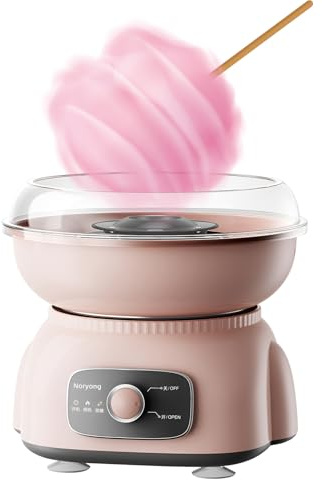 SYFUNLV Candy Floss Machine,Retro Cotton Maker,Including 10 Candyfloss Sticks, 500W,Fun Snacks Treat Maker,for Birthday Parties, Childrens Day and Christmas Day (Pink)