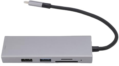 mingzhe USB C HUB 5 en 1 Adaptador Multiport 4K Estación de Acoplamiento Tipo C de Pantalla Impresionante para Computadoras Portátiles Aleación de Aluminio Gris
