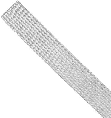 Tinned Copper Cable Sleeve, 15ft Expandable Mesh Braided Sleeving, Flexible Metal Ground Straps Wire Harness Protector (Silver, 3/8 Wide)